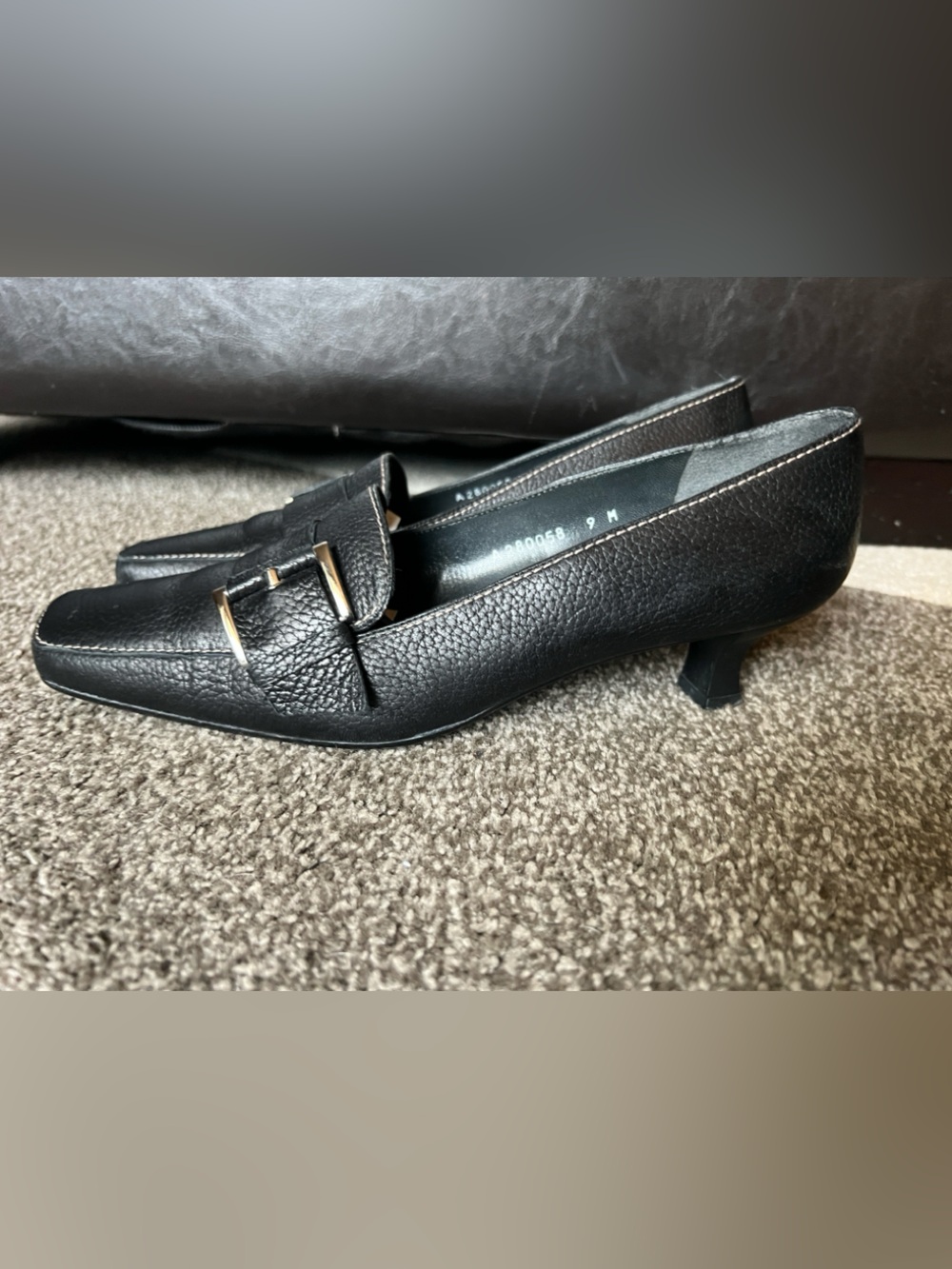 Stuart Weitzman Black Buckle Loafers - 9 - Picture 2 of 10